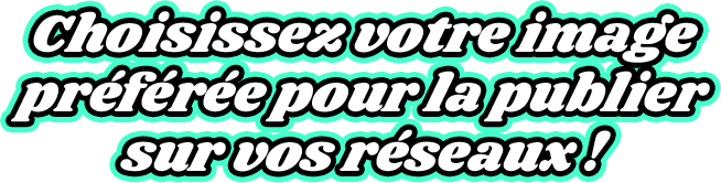 Choisissez votre image préférée pour la publier sur vos réseaux ! "