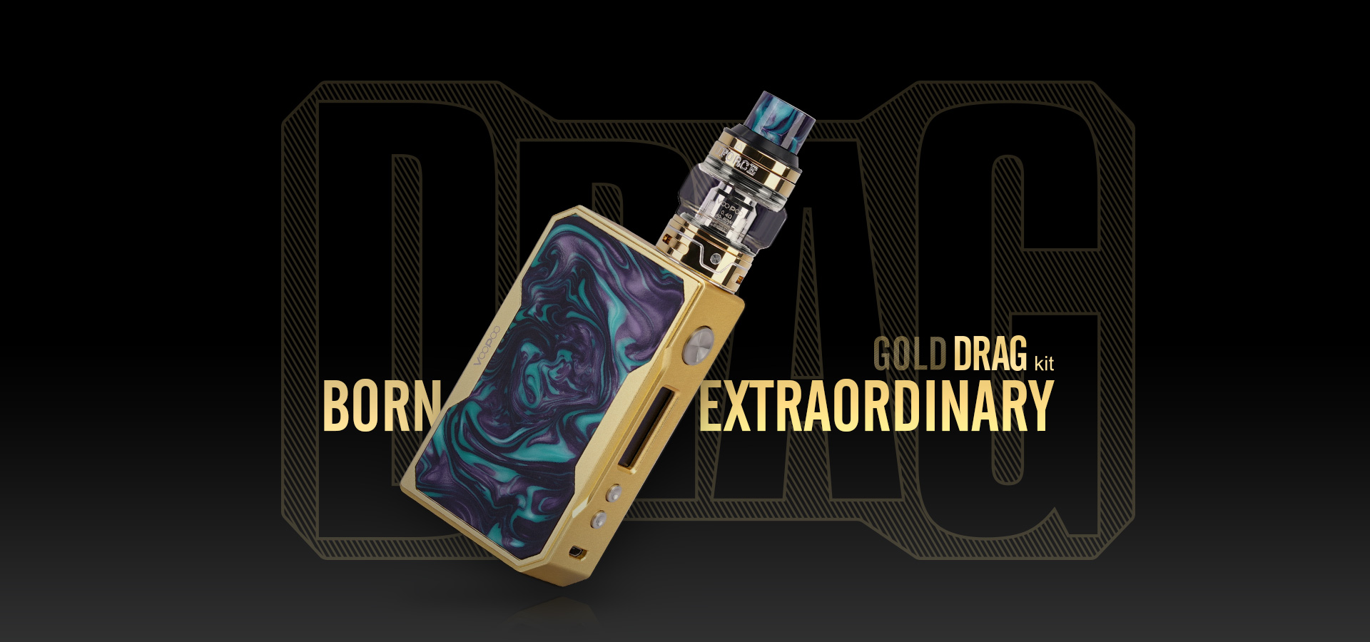 Kit DRAG dorado-VOOPOO VAPE Spark Your Life Kit DRAG dorado-VOOPOO VAPE Spark Your Life