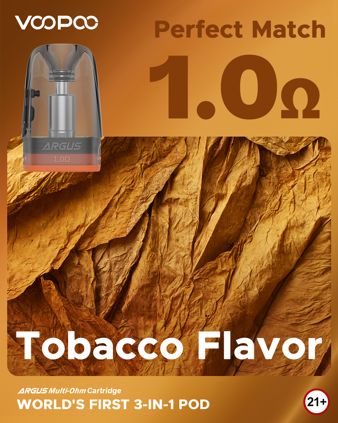 VOOPOO ARGUS Multi-Ohm Cartridge 1.0 Ω resistance recommended e-liquid pairing